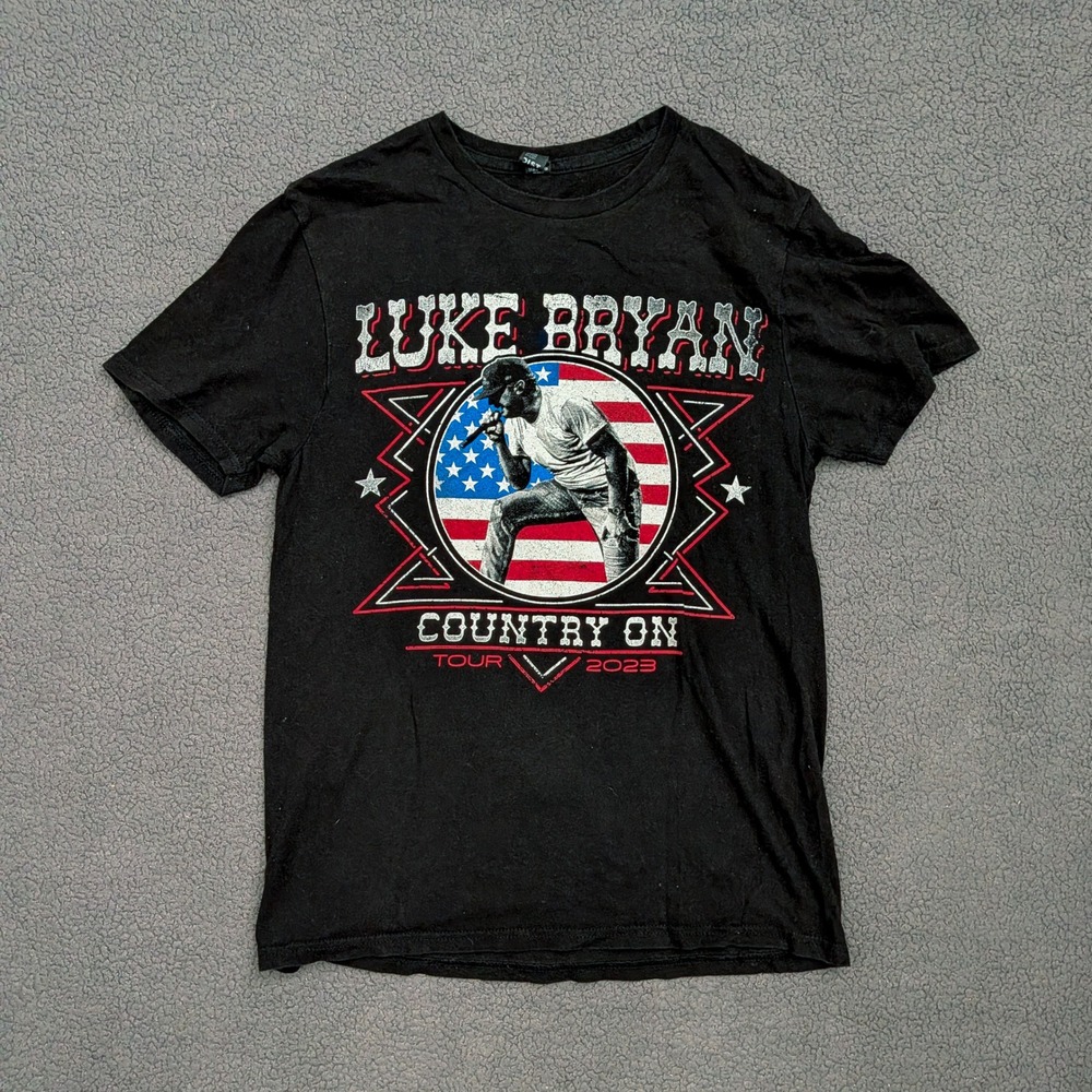 Luke Bryan Country On Tour 2023 T-Shirt Black Small Concert Graphic Tee